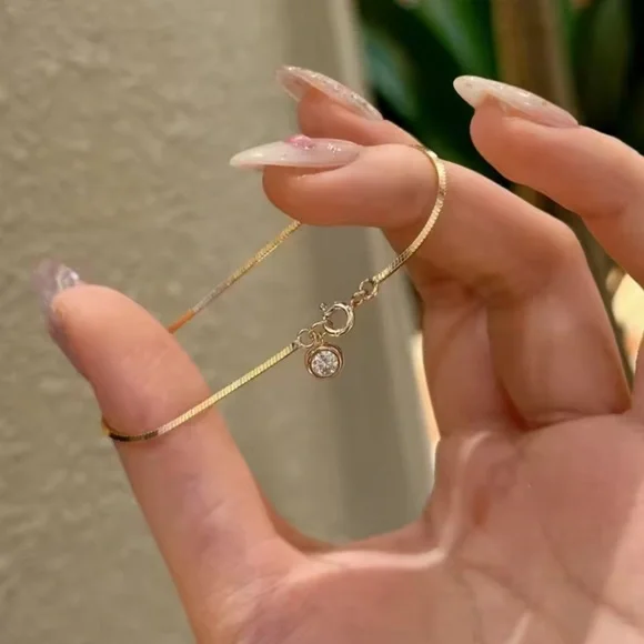 Anthropologie Gold Bracelet with Crystal Accent - Picture 3 of 4